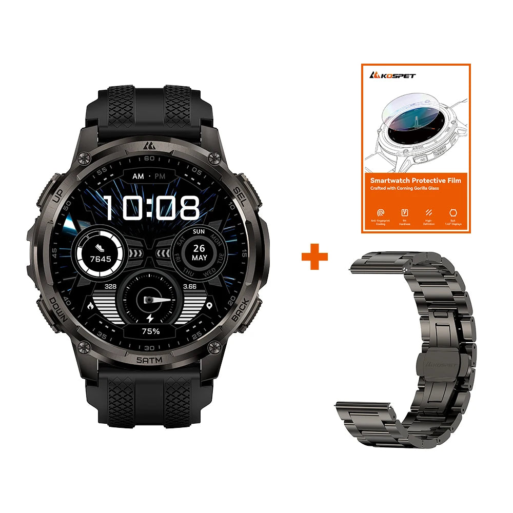 KOSPET Men’s Outdoor Rugged Smartwatch with Flashlight