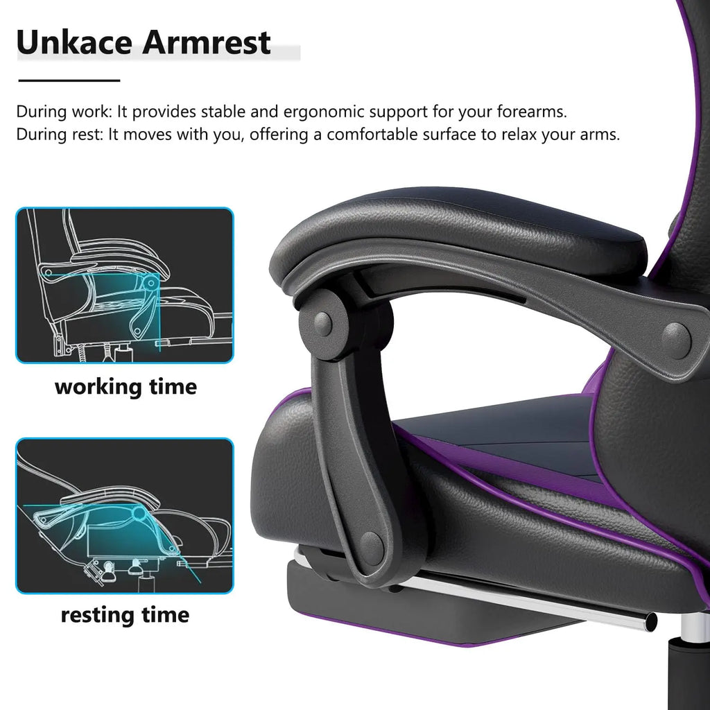 Gaming Chair with Headrest and Lumbar Support, Ergonomic High Back Office Chair, Racing Style Executive Computer, Customized