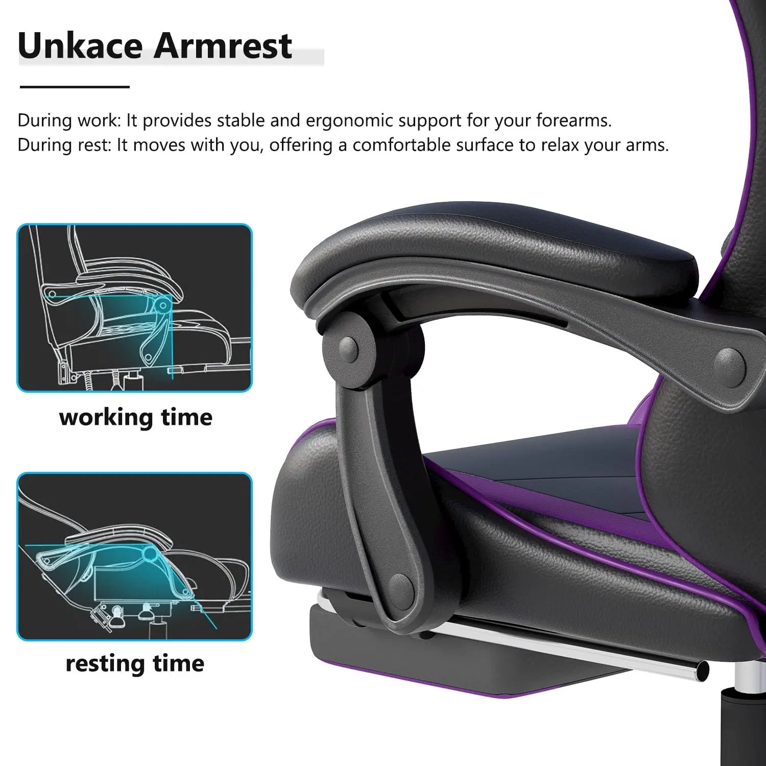 Gaming Chair with Headrest and Lumbar Support, Ergonomic High Back Office Chair, Racing Style Executive Computer, Customized