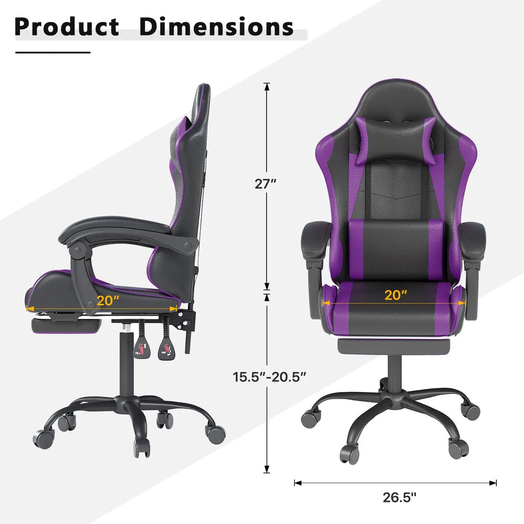 Gaming Chair with Headrest and Lumbar Support, Ergonomic High Back Office Chair, Racing Style Executive Computer, Customized