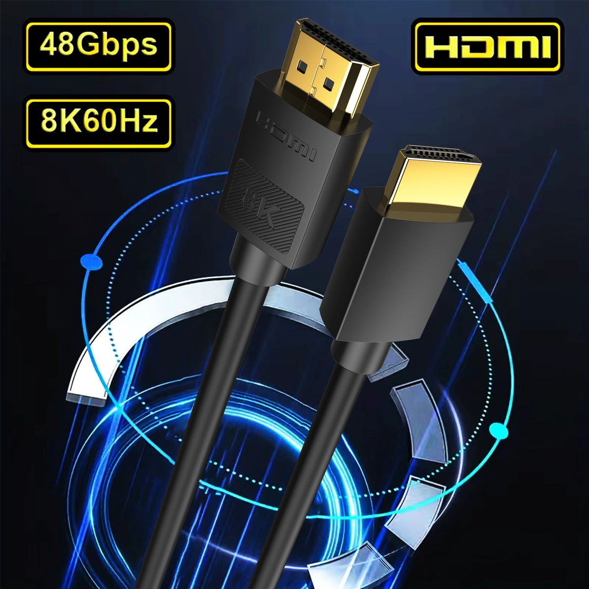 MIZIQIER 8K HDMI 2.1 Cables 48Gbps Ultra High Speed Cord-4K@120Hz 8K@60Hz, Compatible With Roku TV/PS5/PS4/HDTV/RTX 3080 3090