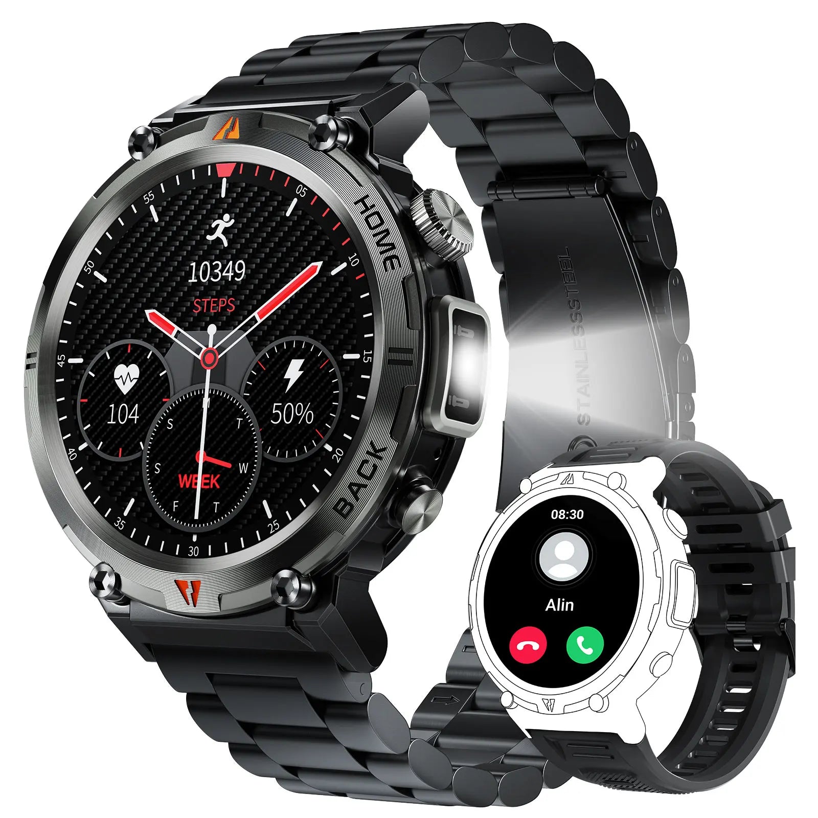 EIGIIS KE3 2025 New Bluetooth Call smartwatch for men Full Touch Screen With Health Monitor heart rate Flashlight