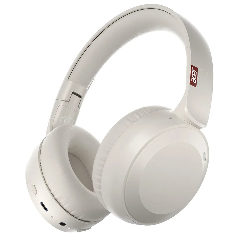 Acer OHR205 Wireless Bluetooth 6.0 Headphones Foldable Over-Ear Headphones Memory Foam Earpads Multipoint