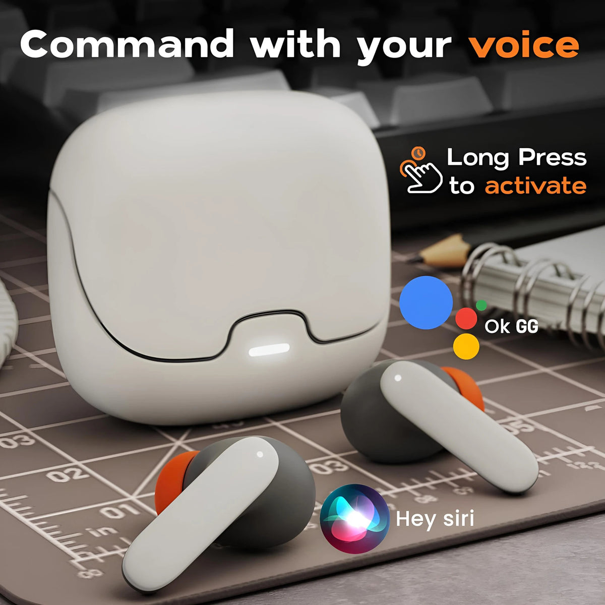 TWS Wireless Earphones 5.4 Bluetooth Ultra-low Latency Dual Microphone ENC Noise Cancelling