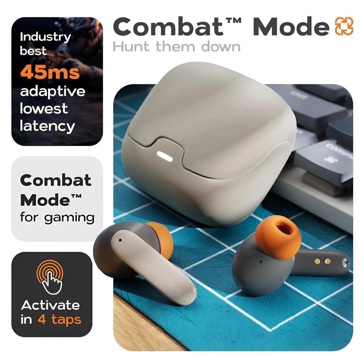 TWS Wireless Earphones 5.4 Bluetooth Ultra-low Latency Dual Microphone ENC Noise Cancelling