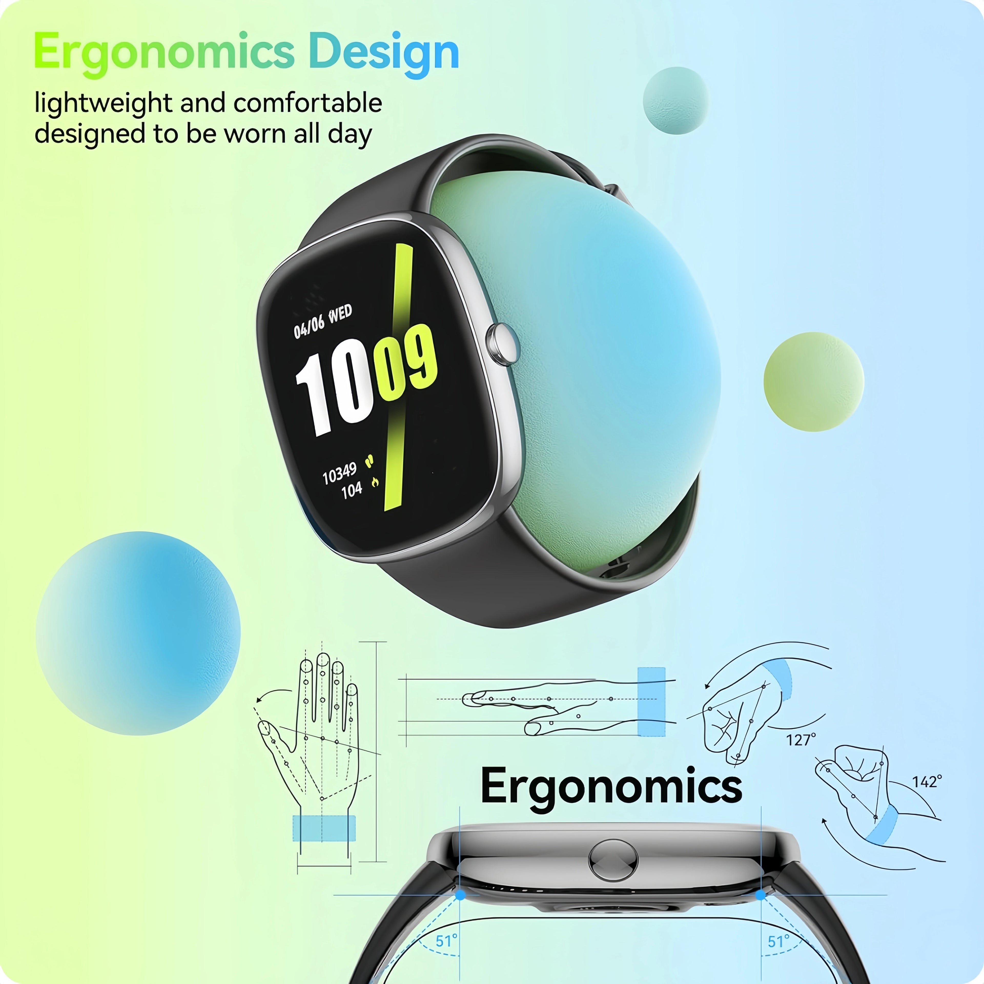Smart Watches, Sleep Tracking,46mm,1.3oz,Step Calorie Counter Fitness Watch Activity Trackers Pedometer for iPhone