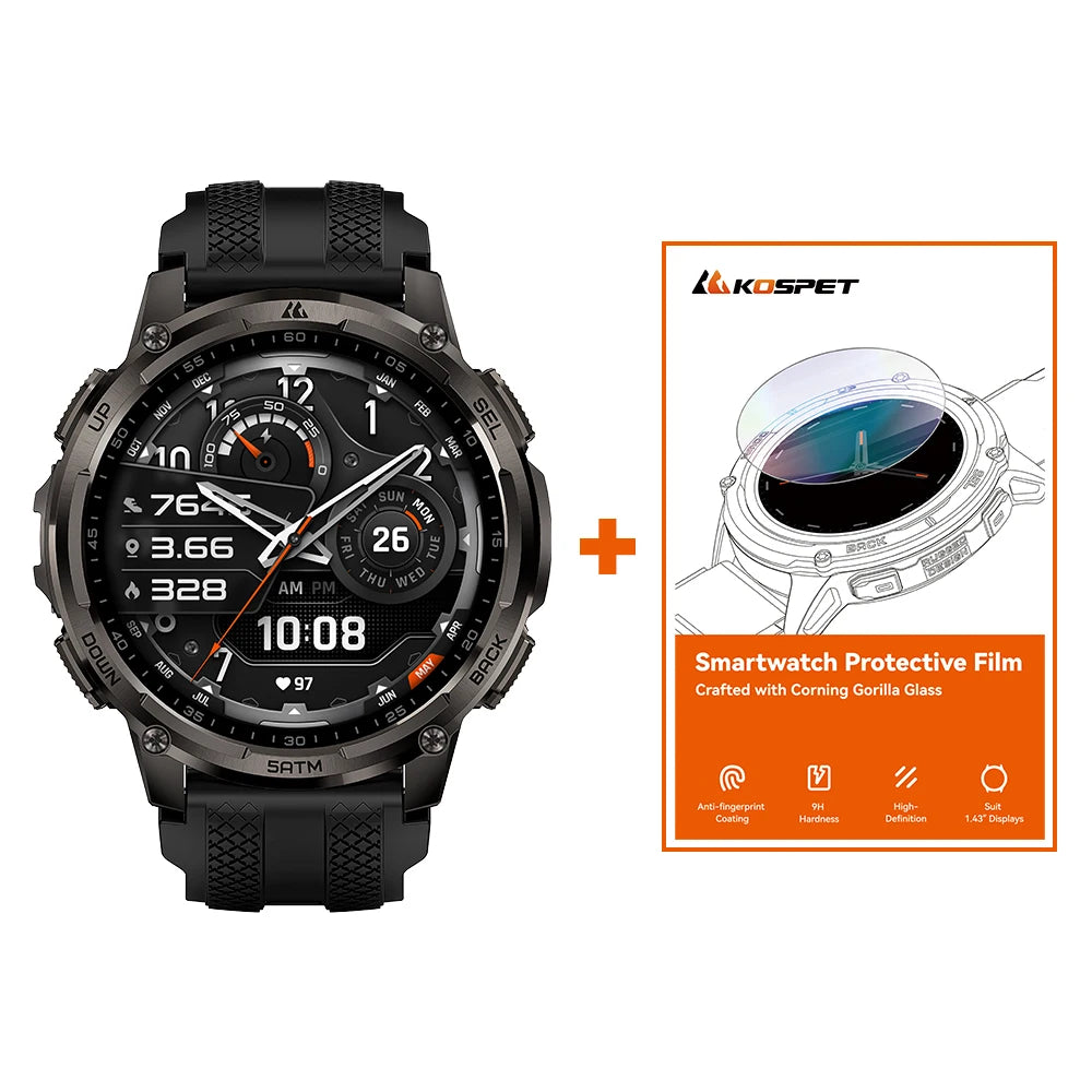 KOSPET Men’s Outdoor Rugged Smartwatch with Flashlight