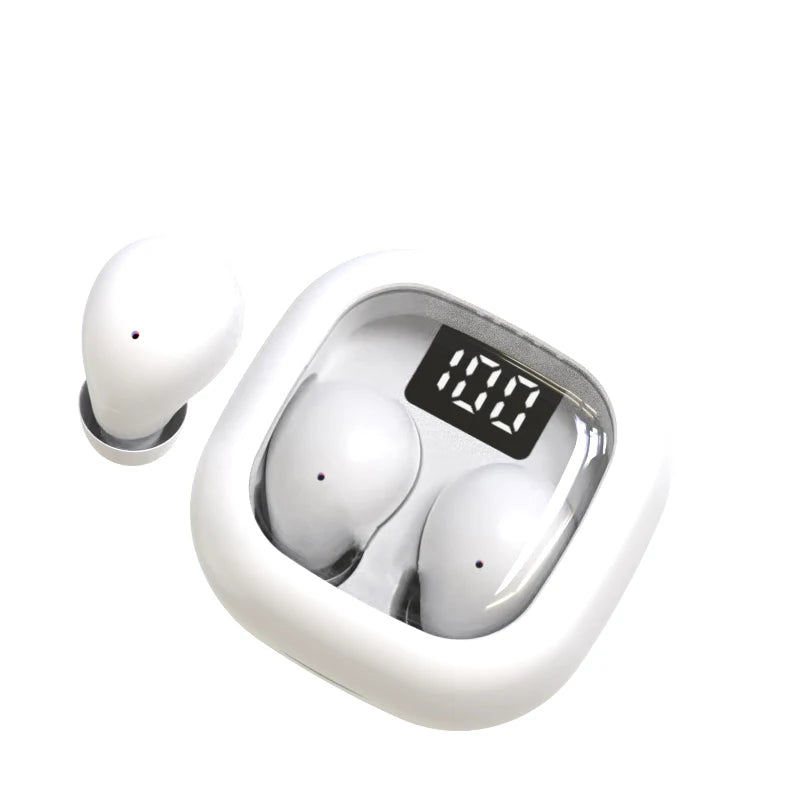SK Small Headphones Wireless Bluetooth Headset Sport Sleeping Invisible Comfortable To Wear Bass Earbuds