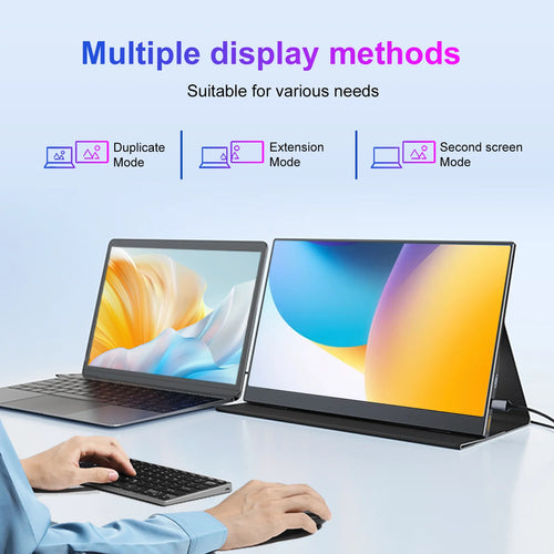 2.5K Portable Monitor 13.3” 2560x1600 External Display 16:10 Second Monitor Screen Type-C HDMI for Xbox Switch PS Phone