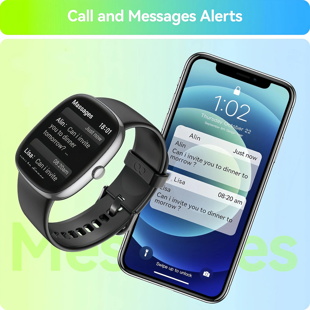Smart Watches, Sleep Tracking,46mm,1.3oz,Step Calorie Counter Fitness Watch Activity Trackers Pedometer for iPhone