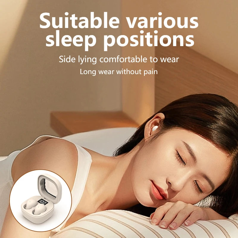 SK Small Headphones Wireless Bluetooth Headset Sport Sleeping Invisible Comfortable To Wear Bass Earbuds