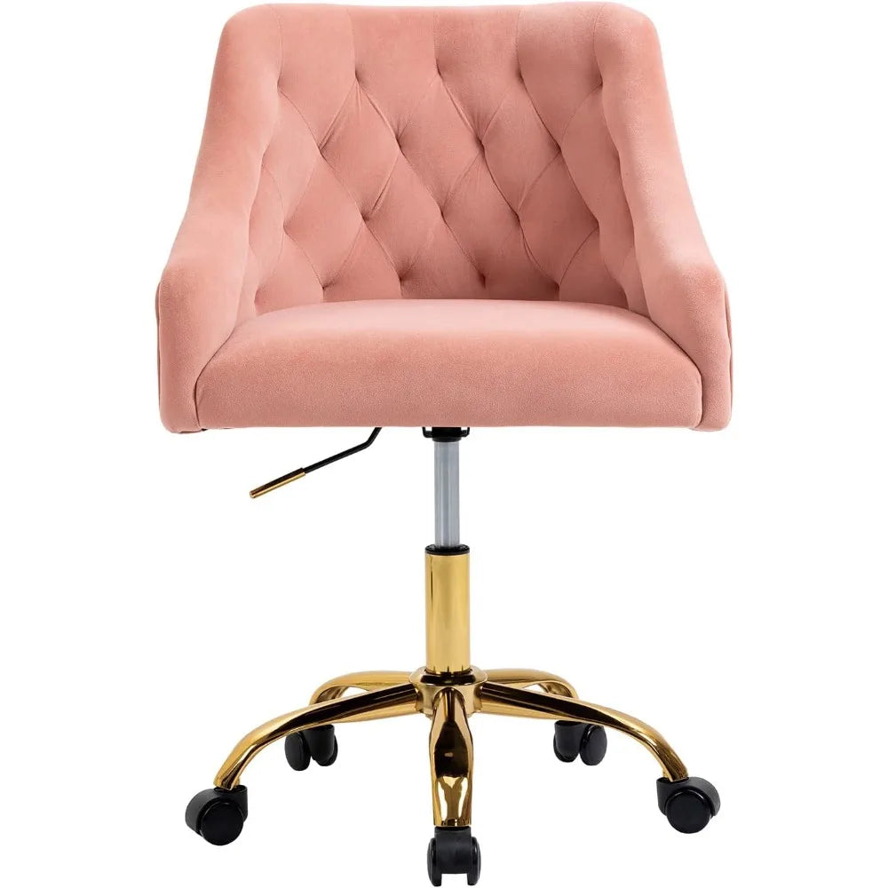 Home Office Desk Chair Modern Velvet Office Computer Chair Height Adjustable Mid-Back Task Chair