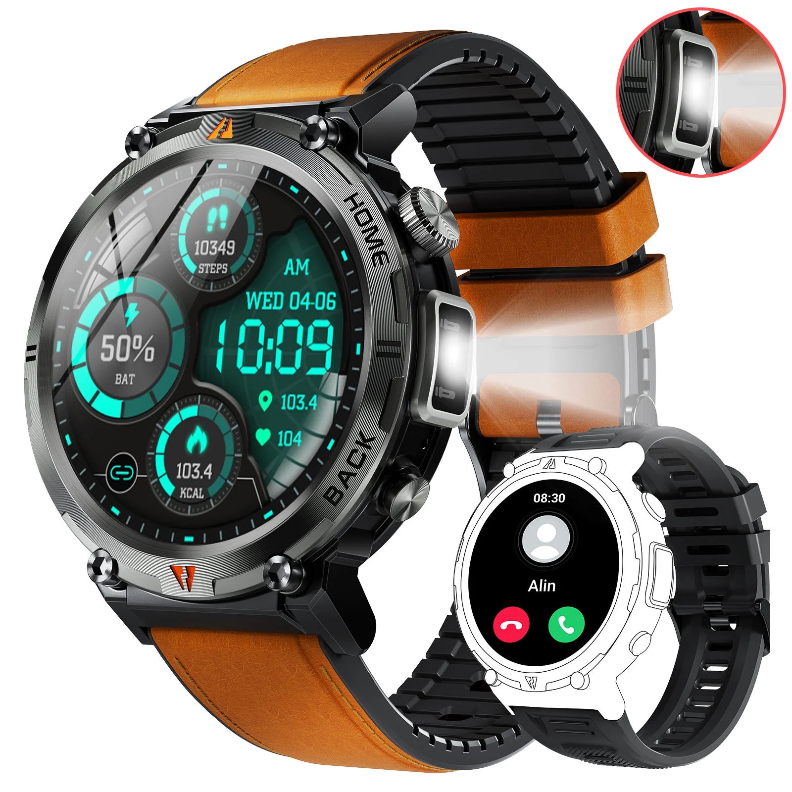 EIGIIS KE3 2025 New Bluetooth Call smartwatch for men Full Touch Screen With Health Monitor heart rate Flashlight