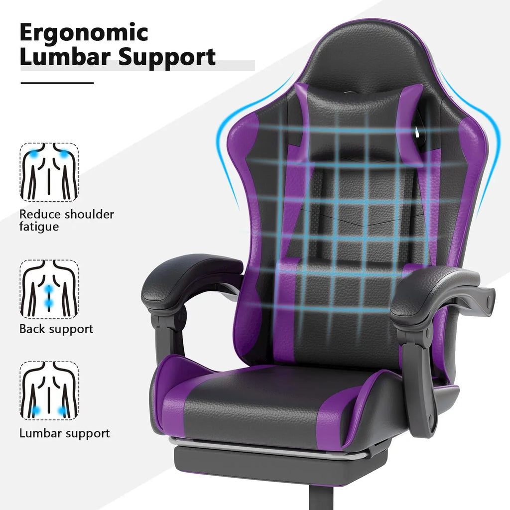 Gaming Chair with Headrest and Lumbar Support, Ergonomic High Back Office Chair, Racing Style Executive Computer, Customized