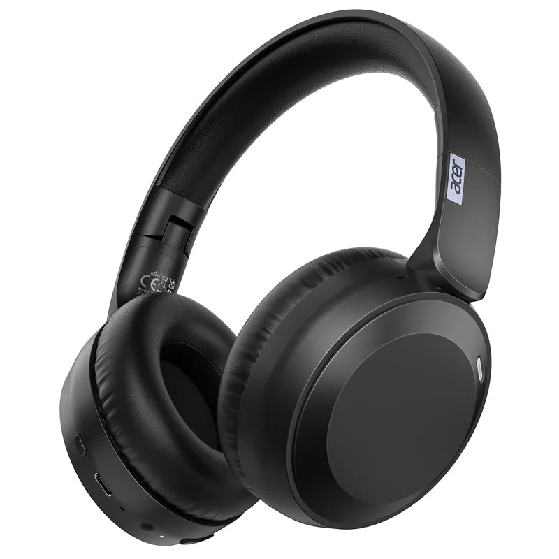 Acer OHR205 Wireless Bluetooth 6.0 Headphones Foldable Over-Ear Headphones Memory Foam Earpads Multipoint