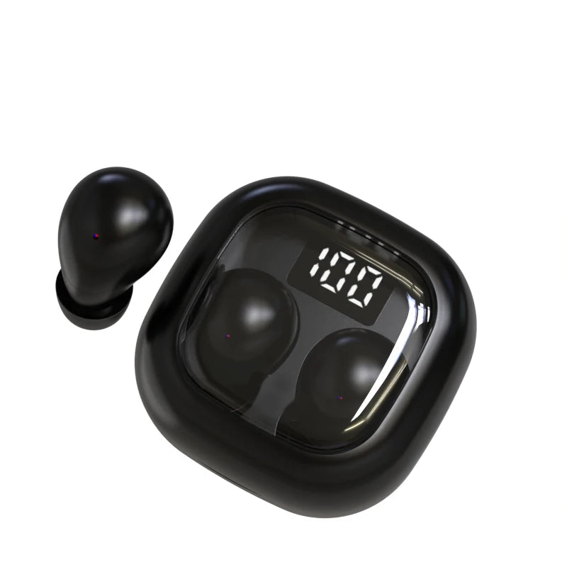 SK Small Headphones Wireless Bluetooth Headset Sport Sleeping Invisible Comfortable To Wear Bass Earbuds