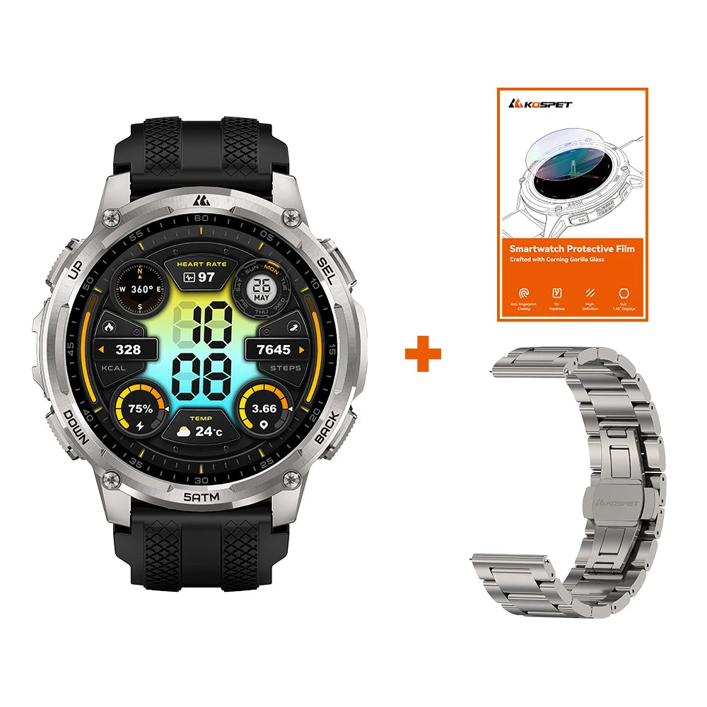 KOSPET Men’s Outdoor Rugged Smartwatch with Flashlight