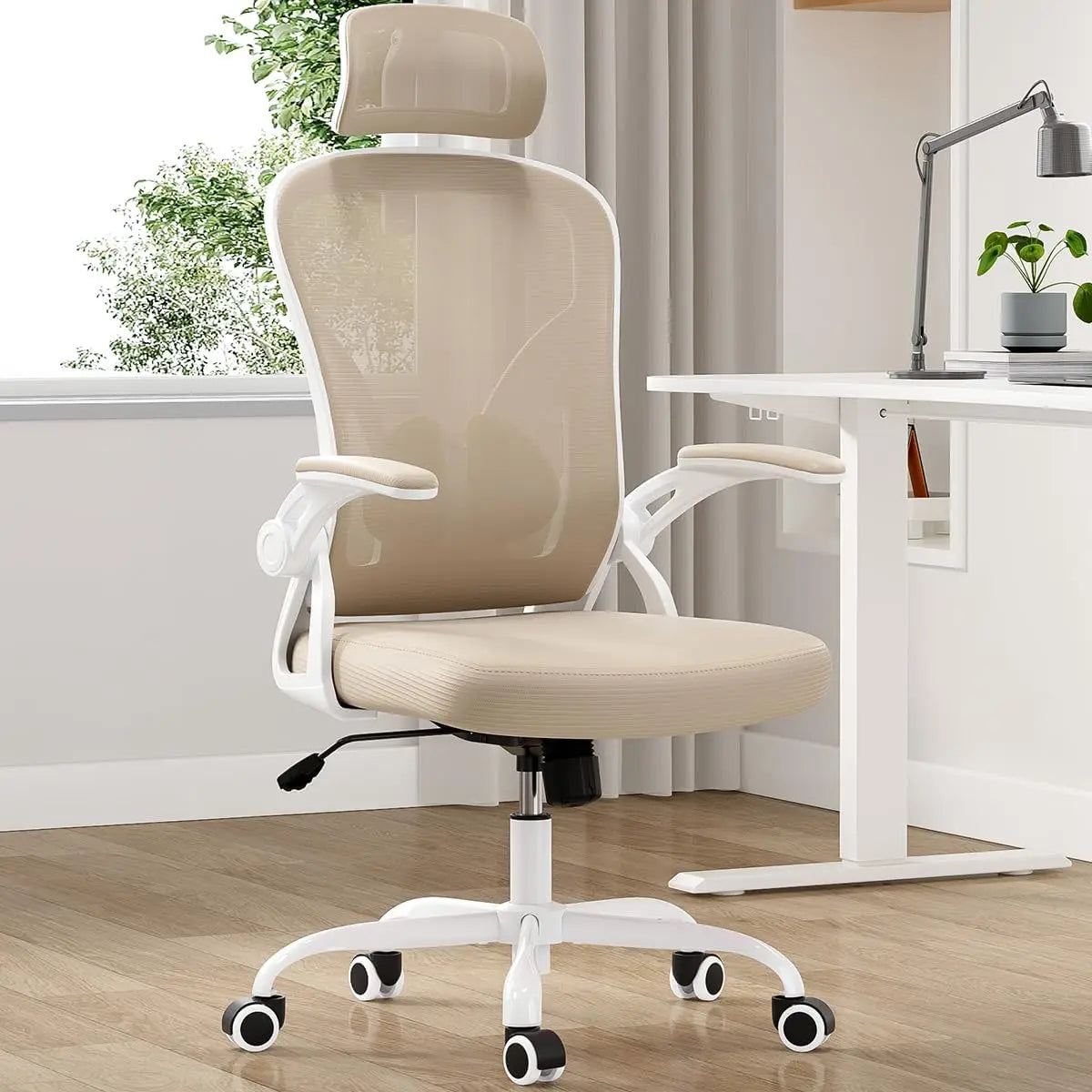 Farini Ergonomic Office Chair, Home Office Desk Chair with Adjustable Lumbar Support, Headrest & Armrest, High Back Computer Chair for Work, Study
