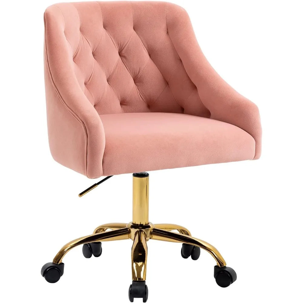 Home Office Desk Chair Modern Velvet Office Computer Chair Height Adjustable Mid-Back Task Chair