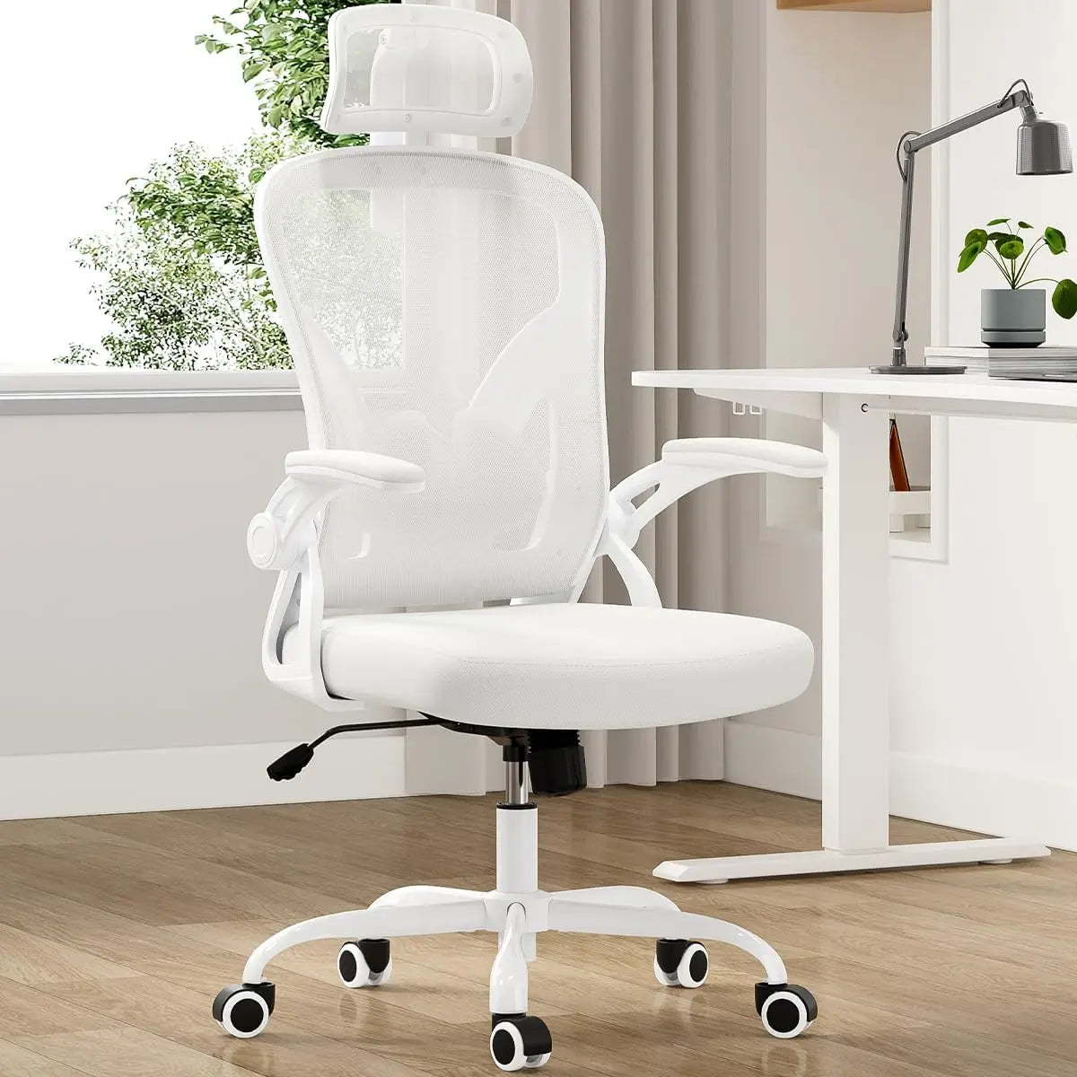Farini Ergonomic Office Chair, Home Office Desk Chair with Adjustable Lumbar Support, Headrest & Armrest, High Back Computer Chair for Work, Study