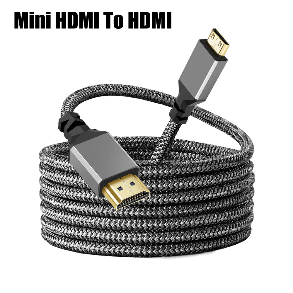 MINI HDMI To HDMI Cable HDMI2.0 2.0 MINIHDMI Male to Male 4K 60HZ HD Adapter Converter 1M 2M 3M 5M 1 2 3 5 Meter Long 30cm Short