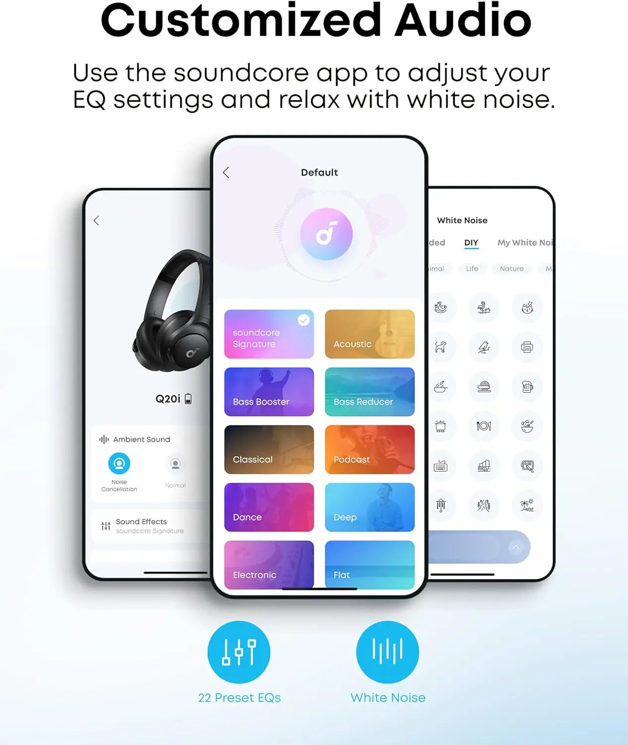 Soundcore by Anker Q20i-Wireless Over-Ear Bluetooth Hybrid Active Noise Cancelling Headphones (Refurbished)