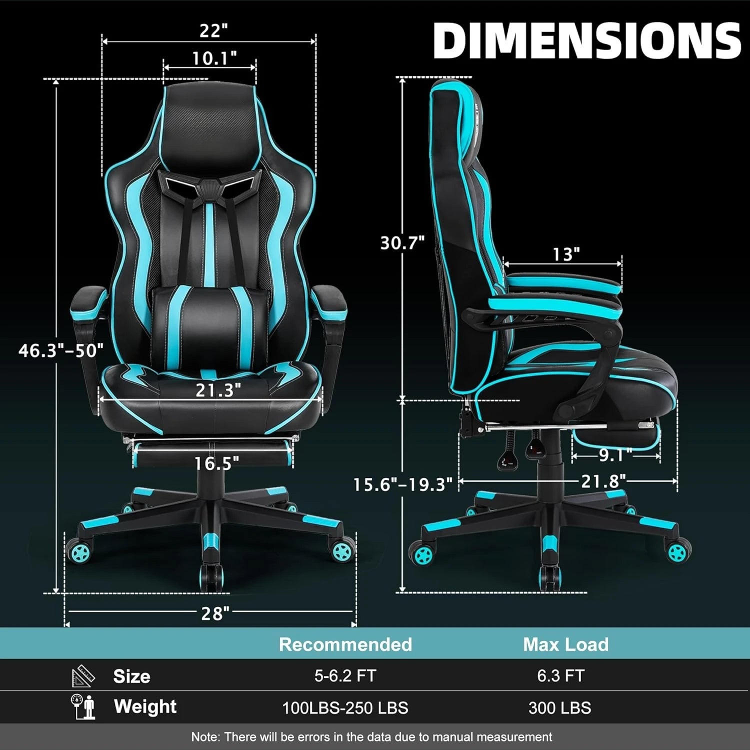 Gaming Chairs for Adults, Gaming Chairs with Footrest and Massage, Reclining Computer Chair for Heavy People,Big, Customized