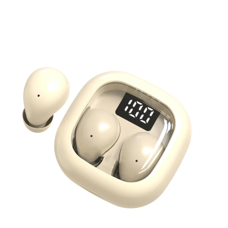 SK Small Headphones Wireless Bluetooth Headset Sport Sleeping Invisible Comfortable To Wear Bass Earbuds