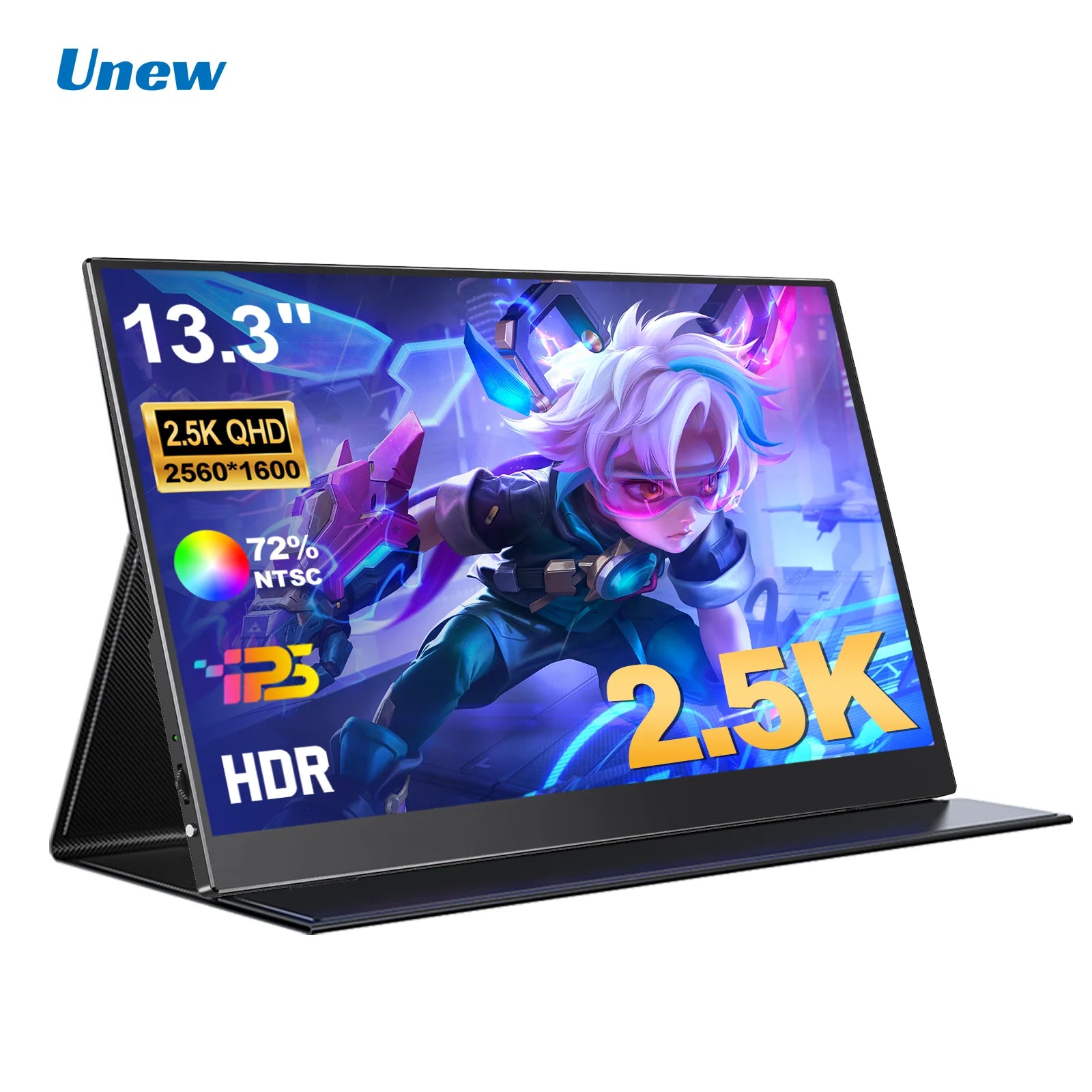 2.5K Portable Monitor 13.3” 2560x1600 External Display 16:10 Second Monitor Screen Type-C HDMI for Xbox Switch PS Phone
