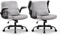 TCGBKAF Ergonomic Office Chair Criss Cross Chair with Flip Backrest PU Leather Adjustable Height Swivel Chair with Flip Up Arms