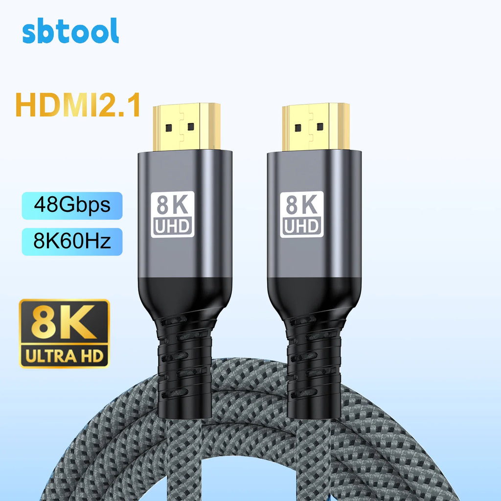 HDMI 2.1 Cable  8K 60Hz 4K 240Hz 48Gbps  Ultra High Speed HDR for HD TV Laptop Projector PS4 PS5
