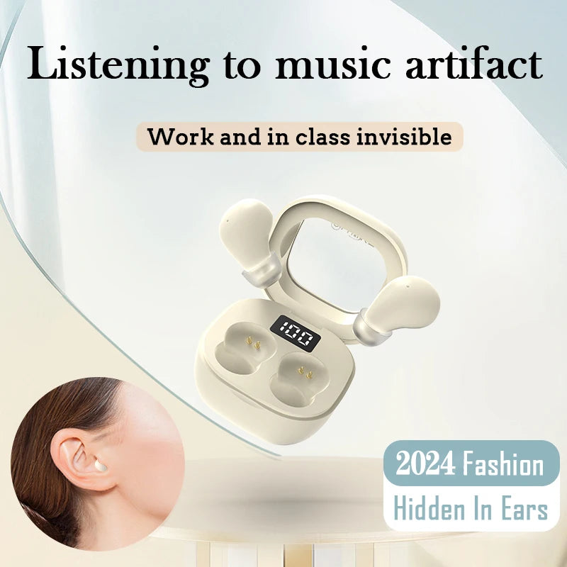 SK Small Headphones Wireless Bluetooth Headset Sport Sleeping Invisible Comfortable To Wear Bass Earbuds