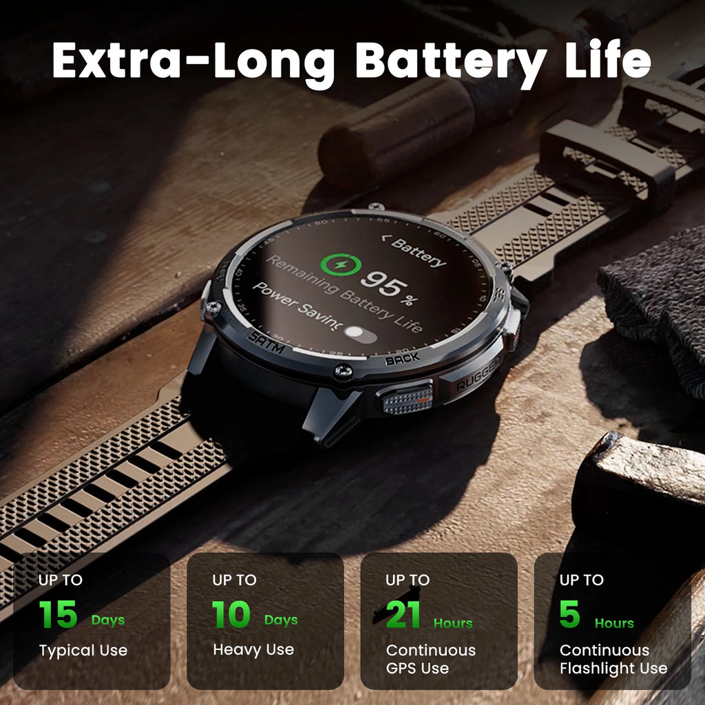 KOSPET Men’s Outdoor Rugged Smartwatch with Flashlight