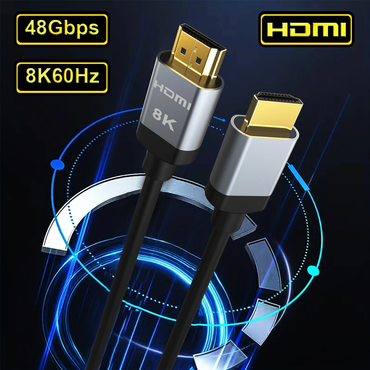 MIZIQIER 8K HDMI 2.1 Cables 48Gbps Ultra High Speed Cord-4K@120Hz 8K@60Hz, Compatible With Roku TV/PS5/PS4/HDTV/RTX 3080 3090