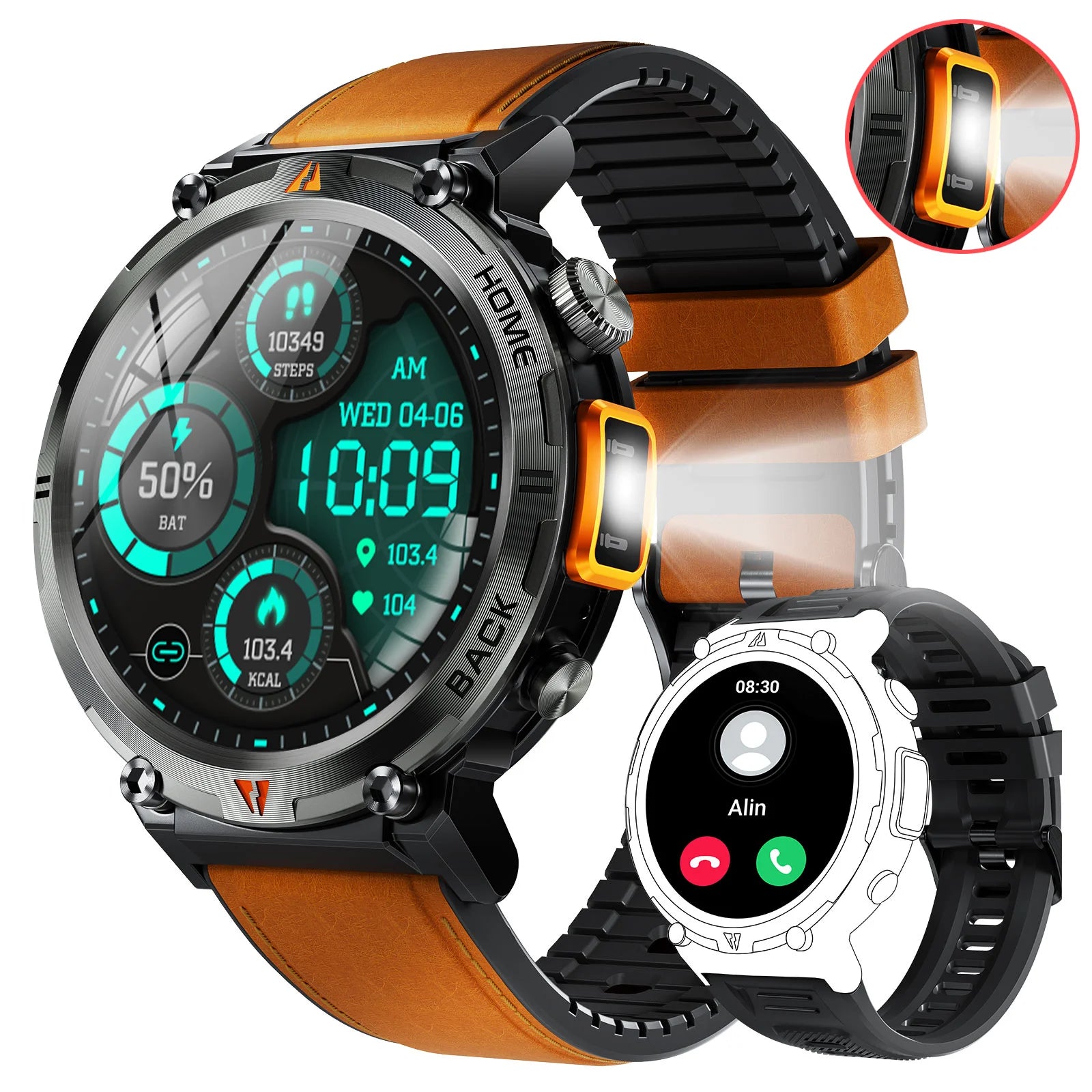 EIGIIS KE3 2025 New Bluetooth Call smartwatch for men Full Touch Screen With Health Monitor heart rate Flashlight